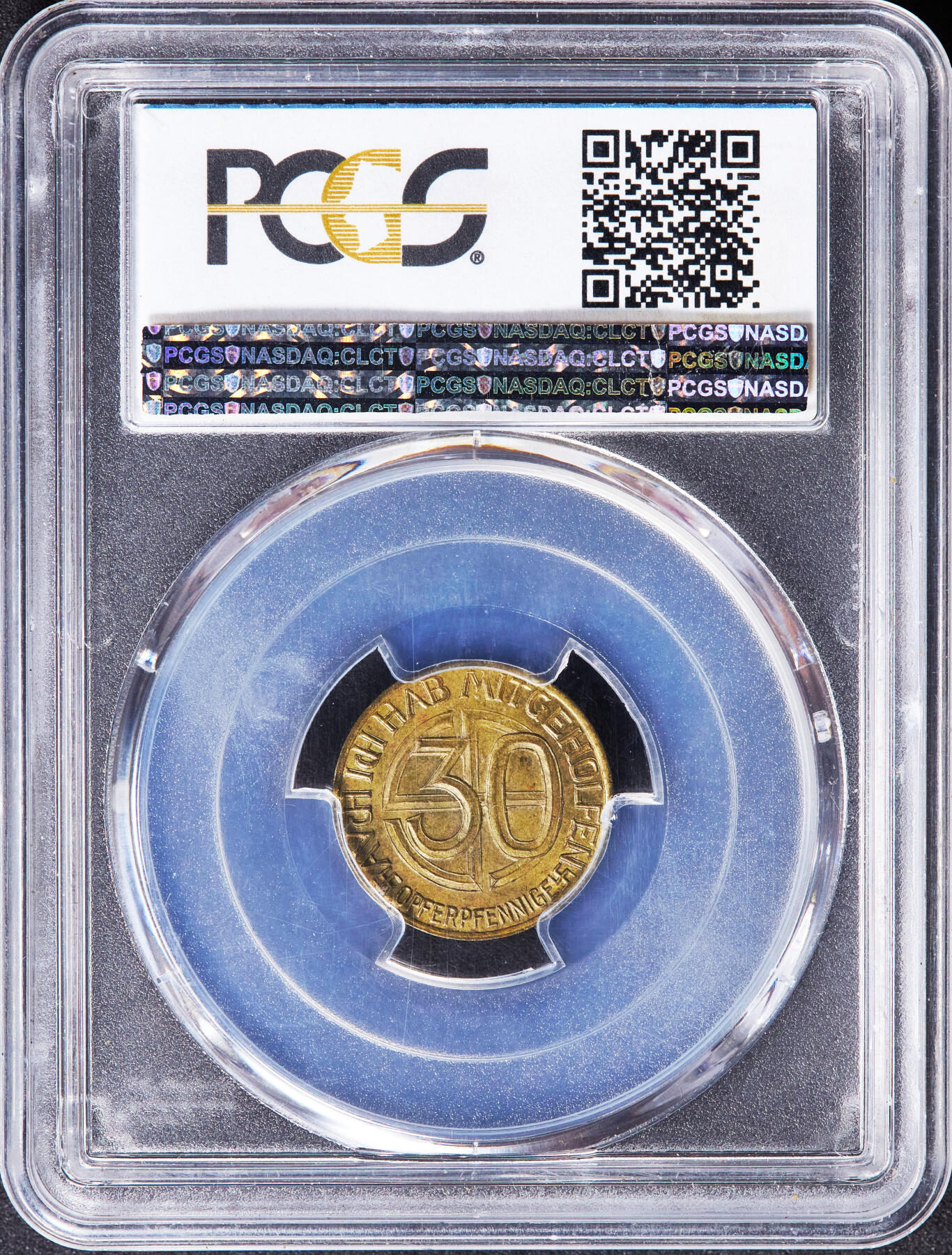 【俄甄集藏】“万象更新、马呈祥瑞”迎新春俄甄精品场-2026年(047)01-21 星期三 晚 19:30 全场包邮 德国第三帝国1938年总理头像30芬尼代用铜币，PCGS MS62，原图联系客服或前往对应官网进行查询