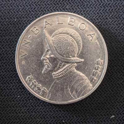 道一币馆币章第一百六十三场 - 巴拿马1947年持斧女神1巴波亚银币  26.7g 900S