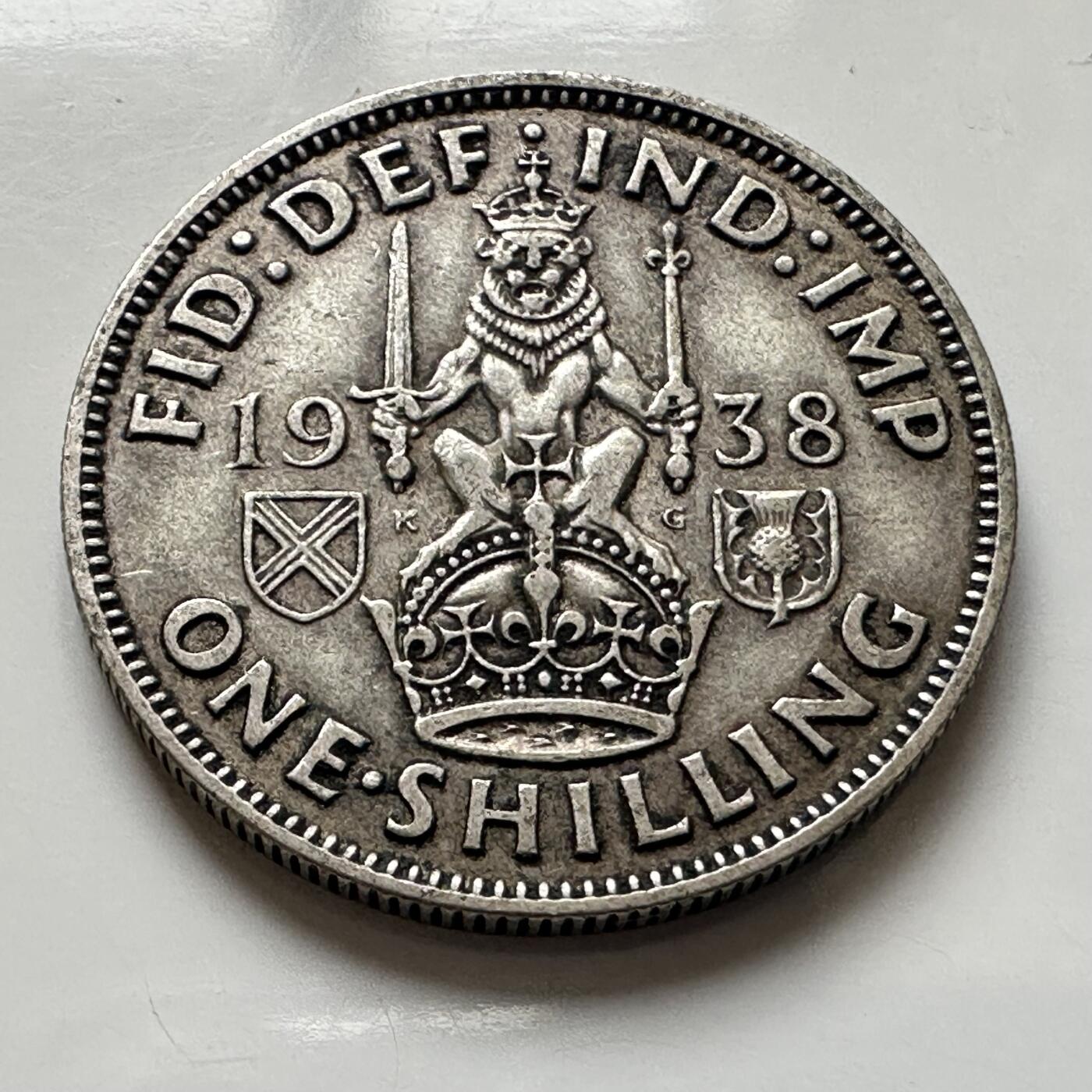 🌹外币初藏🌹🐯2026年第8场  每周二四六晚8️⃣点 接代拍 英国1938年1先令银币 5.65克50%银