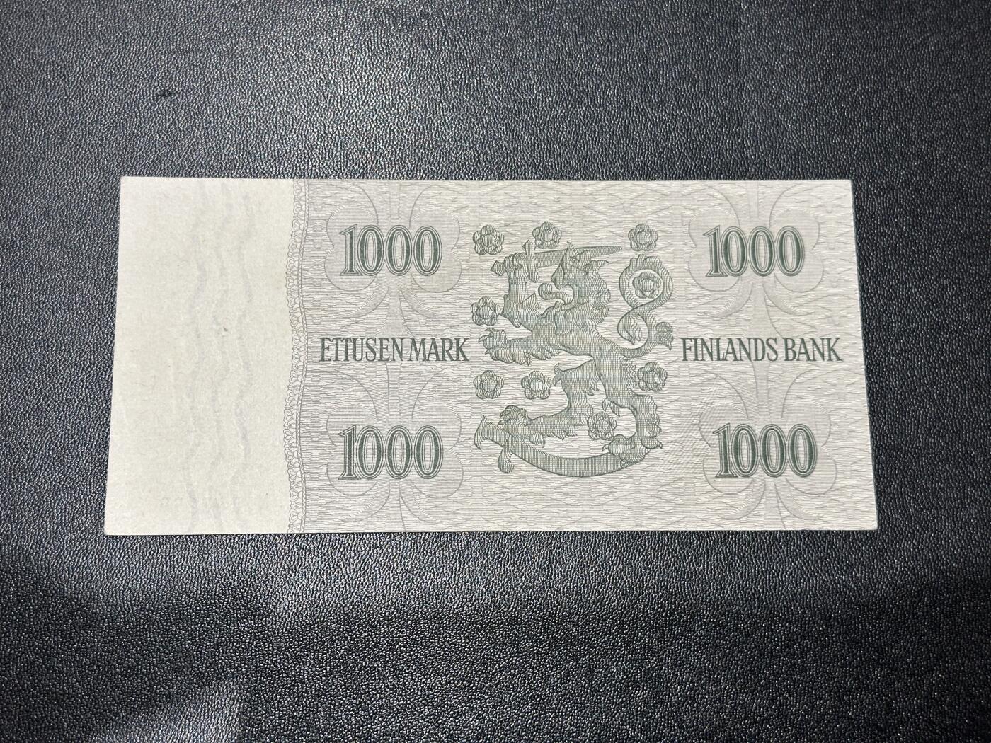 《外钞收藏家》第六百零三期（精选场）（本平台长期征集拍品、欢迎藏友们联系合作） 1955年芬兰1000克朗 AU品相