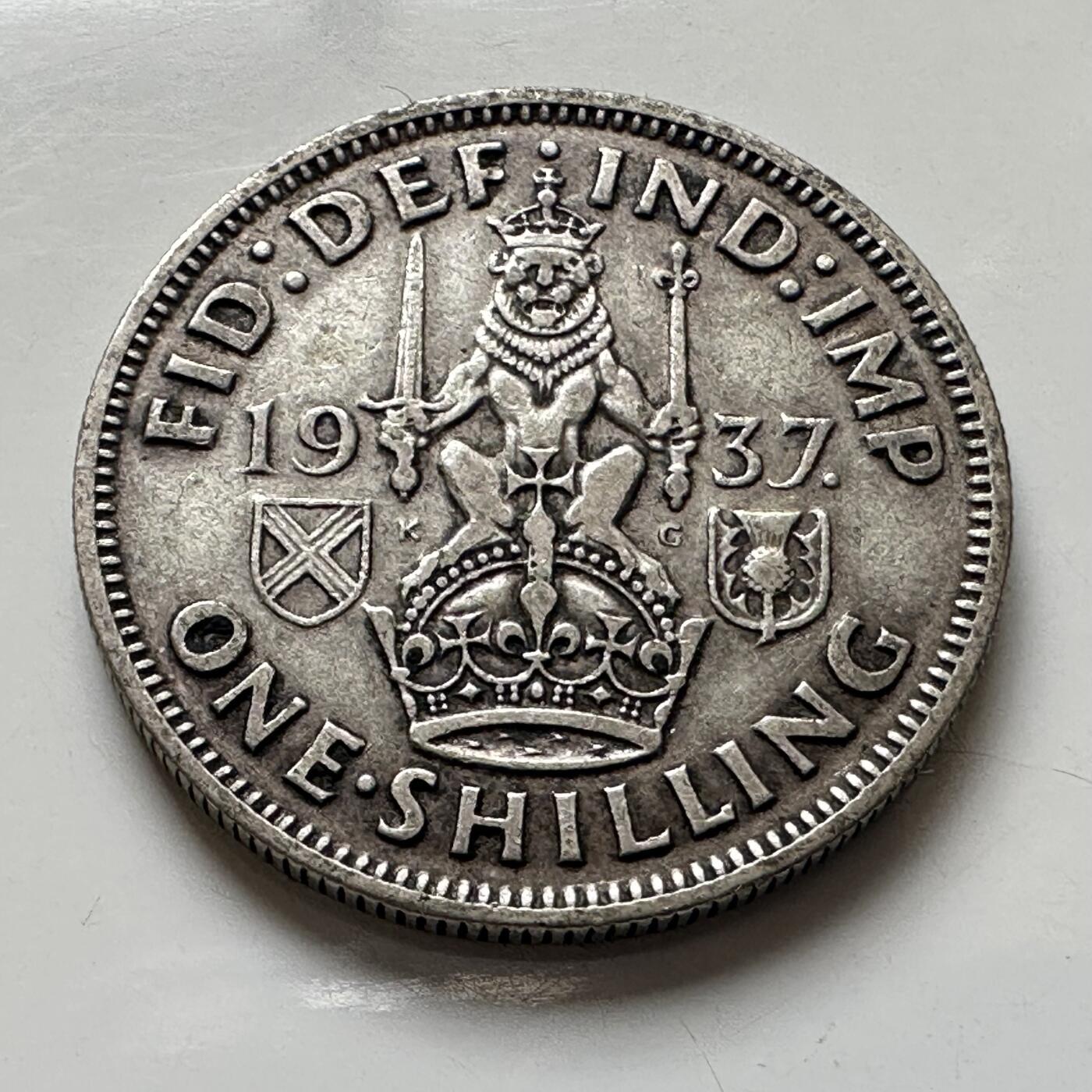 🌹外币初藏🌹🐯2026年第8场  每周二四六晚8️⃣点 接代拍 英国1937年1先令银币 5.65克50%银 a