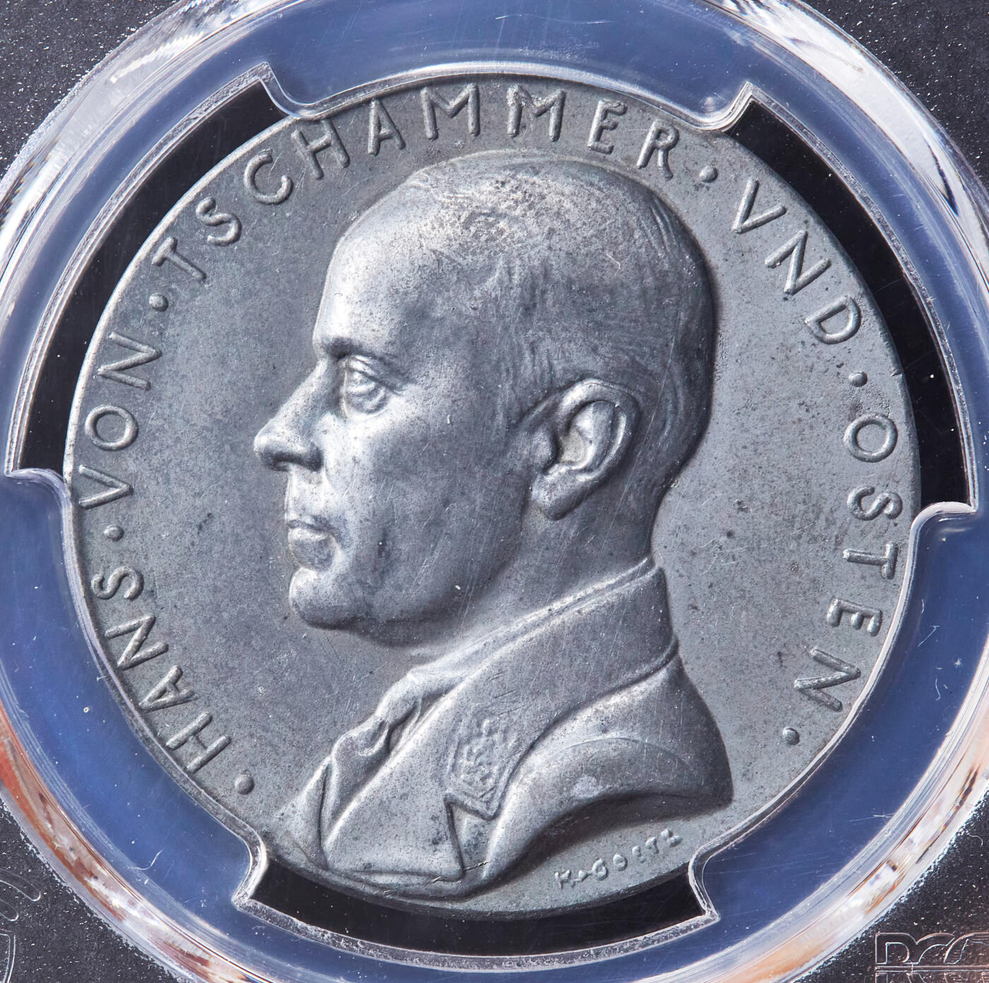 【俄甄集藏】“万象更新、马呈祥瑞”迎新春俄甄精品场-2026年(047)01-21 星期三 晚 19:30 全场包邮 德国第三帝国1937年纪念体育部长汉斯·冯·沙默尔·翁德·奥斯滕锌章，PCGS SP Genuine，少见品种，高浮雕