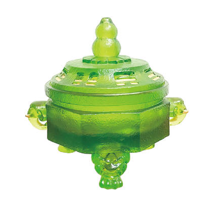 上海拍卖行2025年秋季古董珍玩拍卖会 - 琉璃金舍作品"三足香炉"