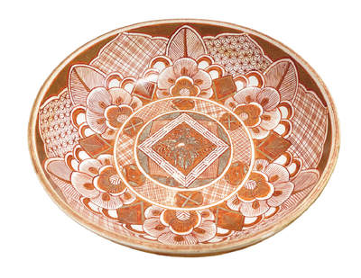 上海拍卖行2025年秋季古董珍玩拍卖会 - 日本明治时期九谷烧满赤绘古董碗(原装盒)