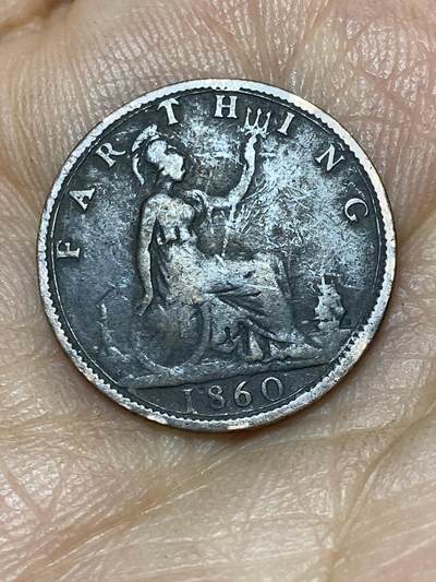 2026年第八场(总第一百七十七场）外国好品散币场(免佣金) - 英国🇬🇧1860年1法新(维多利亚女王中年桂冠第一版，首发年，Toothed border–齿边缘)