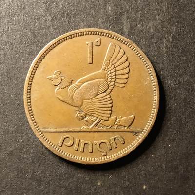 逸泉钱币2026A第世界钱币纪念币专场A第三场A401-701 - 446 爱尔兰母鸡一便士铜币