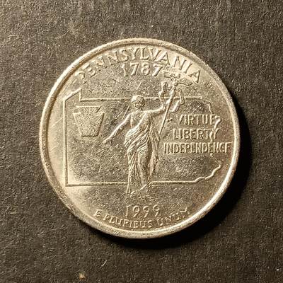 逸泉钱币2026A世界散币纸币纪念币专场A第一场 - 370 美国25美分宾夕法尼亚州