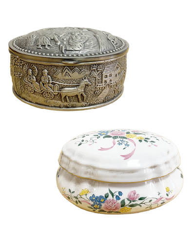 上海拍卖行2025年秋季古董珍玩拍卖会 - 英国花卉首饰盒及欧洲锡制浮雕首饰盒
