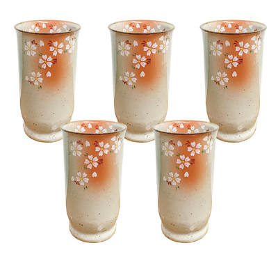 上海拍卖行2025年秋季古董珍玩拍卖会 - 日本茶道花卉抹茶杯(原装盒)