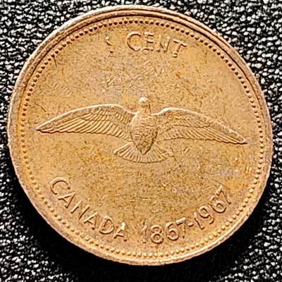 泉币菌-第170场- 精品福利场 - 联邦百年庆典 加拿大1分 1967年青铜币 19毫米3.2克