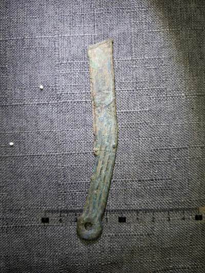 107期新疆红钱粟特钱币丝路钱币专场 - 真品燕明刀（有老修）