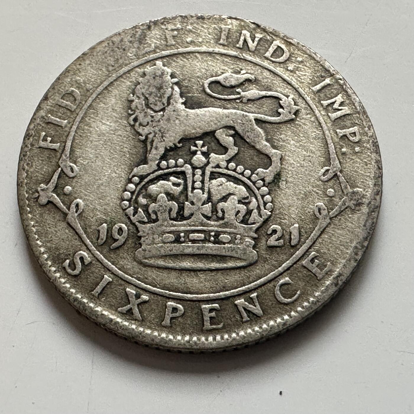 🌹外币初藏🌹🐯2026年第8场  每周二四六晚8️⃣点 接代拍 英国1921年6便士银币 2.8克50%银 b