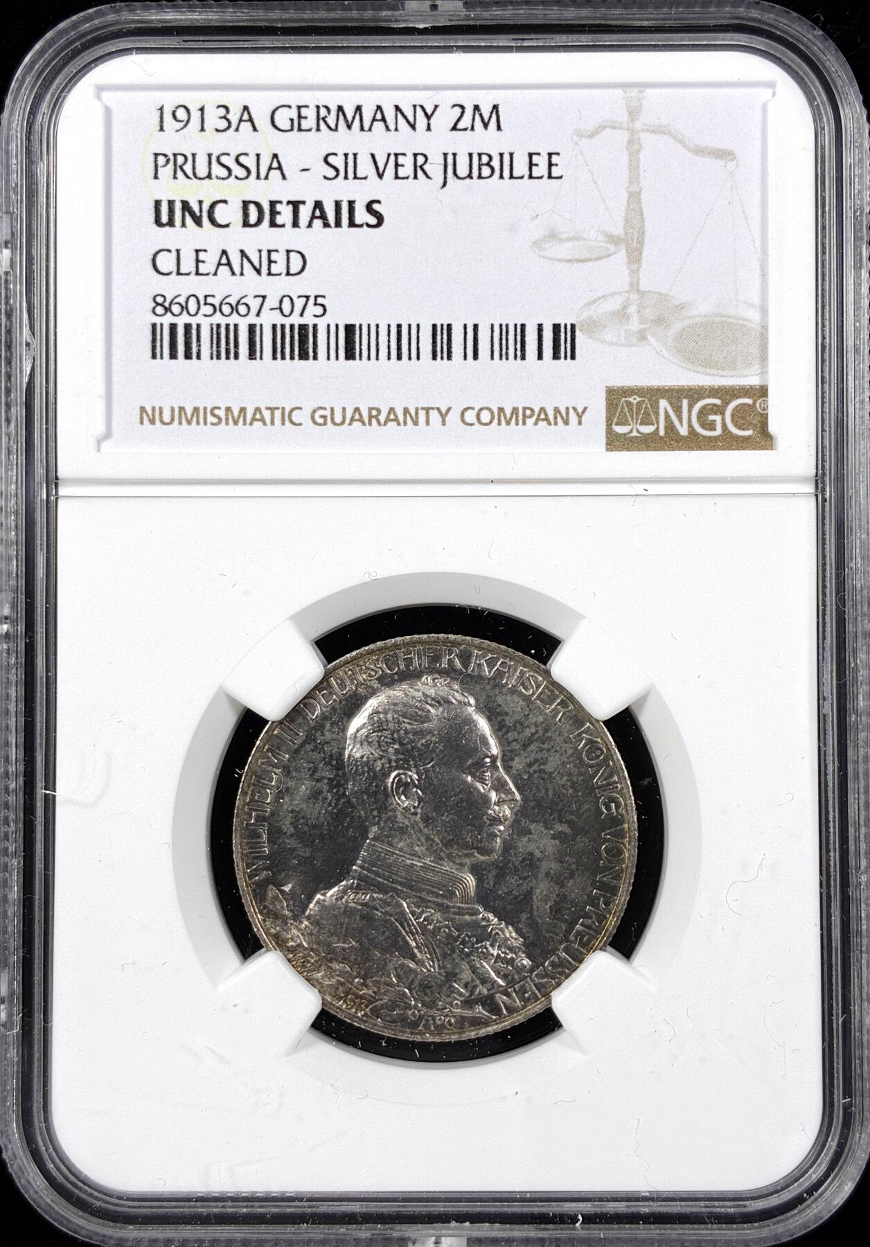 【雨安】【直播拍卖】【第0124期-评级币章】2026-01-17 周六 19:30 [评级德国] Germany 德国 帝国 普鲁士 2马克 (1913) 军装花枝 1913年  NGC-UNC