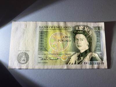 咖啡豆•收藏 2026年Jan_21th世界各国纸币拍卖 - 英国 1981年 1英镑 全新UNC 外国纸币 女王钞
