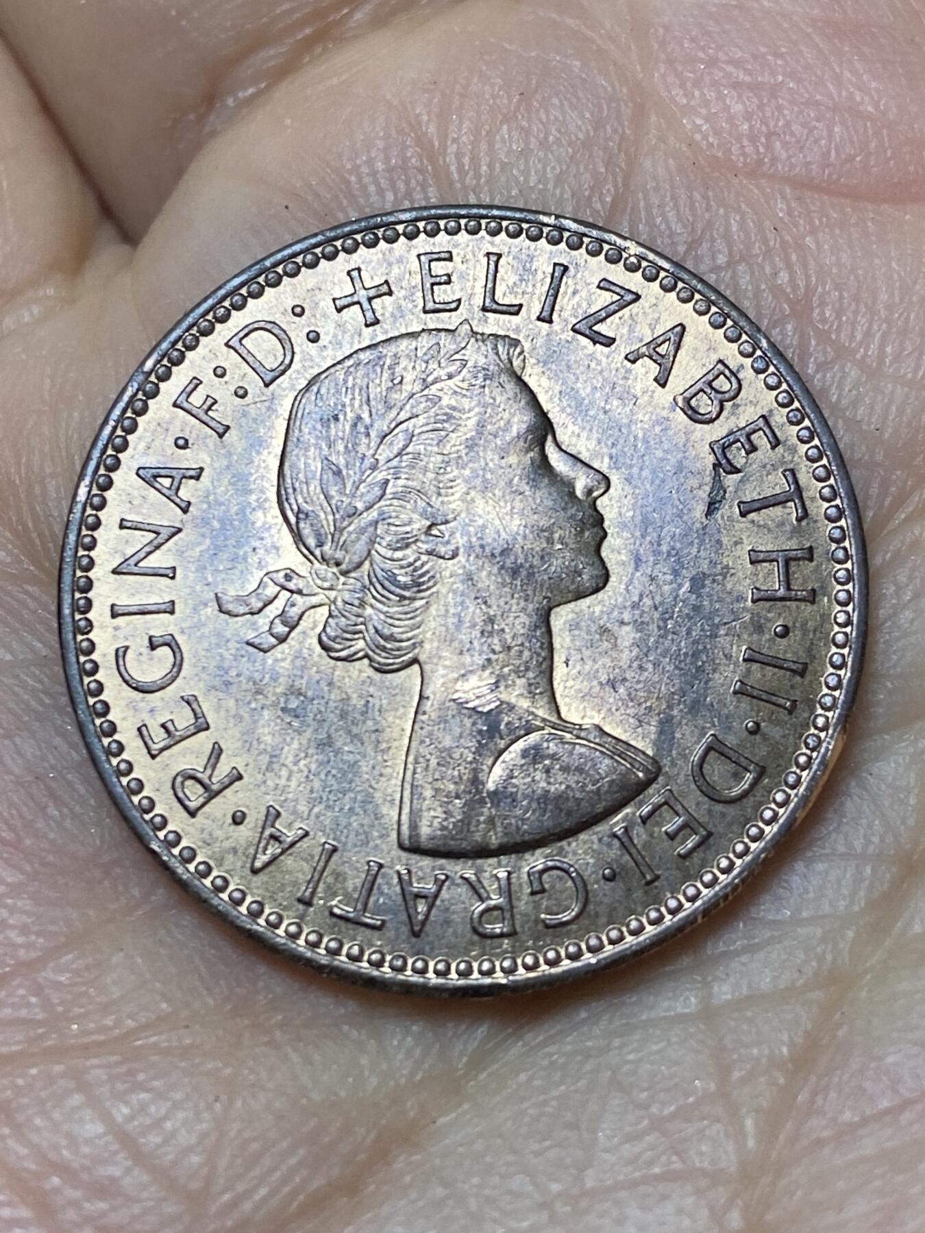 2026年第八场(总第一百七十七场）外国好品散币场(免佣金) 英国🇬🇧1965年半便士(伊丽莎白二世青年桂冠第二版)