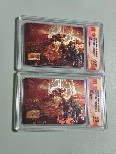 光影卡牌第28期，各家亲签，各家套卡，持续收拍品 - 百里神魔三国，苍之飞鸿三英战吕布2张，光刻工艺，评级混套