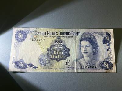 咖啡豆•收藏 2026年Jan_21th世界各国纸币拍卖 - 开曼 1971年 1元 全新UNC 外国纸币 女王钞