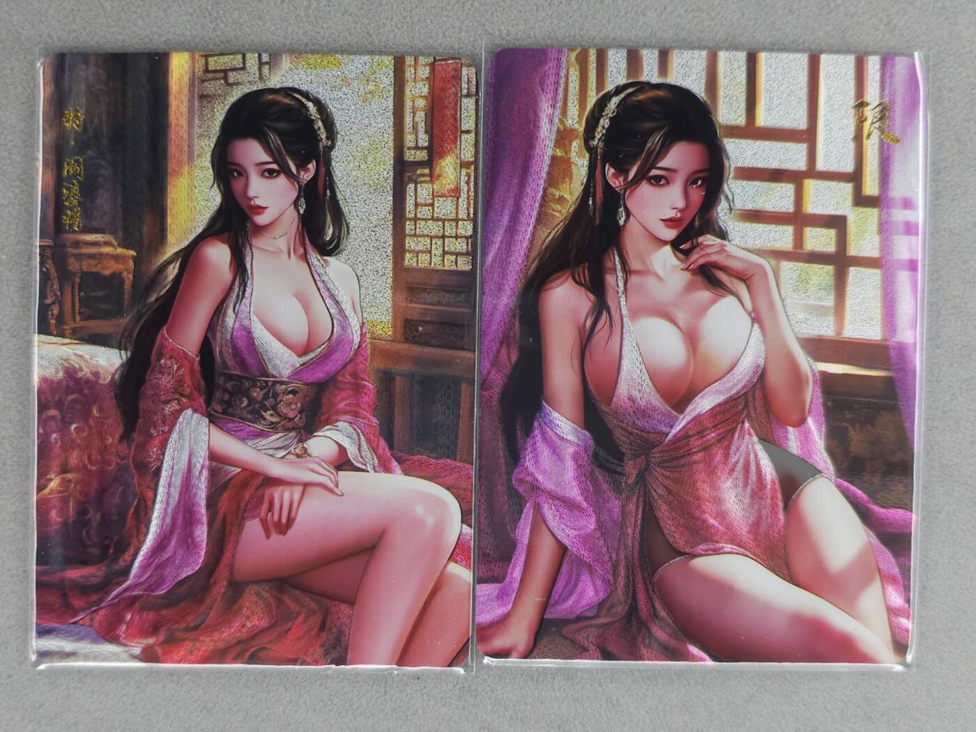 满200包邮！！龙虎卡牌-七二场（满200元包邮，无佣金，每周六结拍，欢迎送拍） 粗闪2张 乱世水浒传 阎婆惜