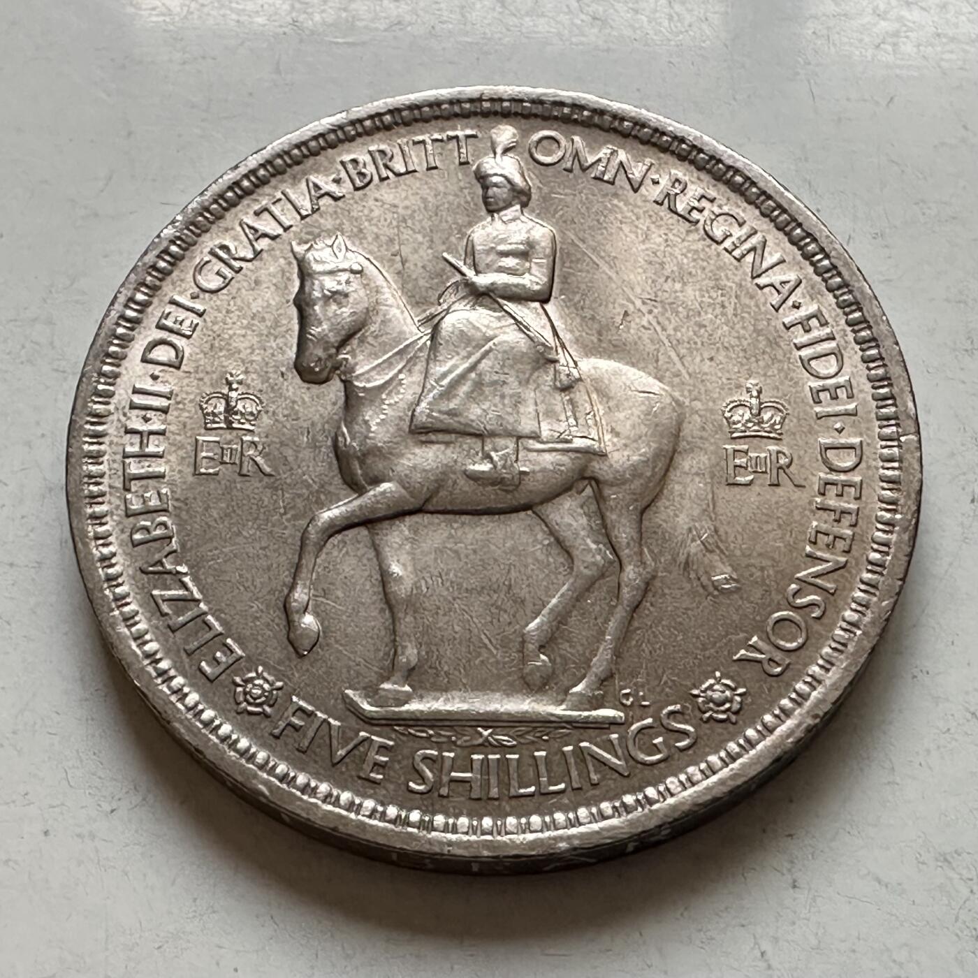 🌹外币初藏🌹🐯2026年第8场  每周二四六晚8️⃣点 接代拍 英国1953年登基版五先令克朗币 b