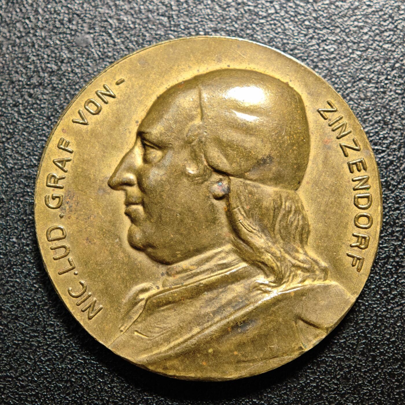 【德藏】世界币章拍卖第162期（拍品征集中~欢迎藏友联系） 1922年 奥地利亲岑道夫伯爵高浮雕纪念铜章 直径约：40.4mm；重约：32.9g