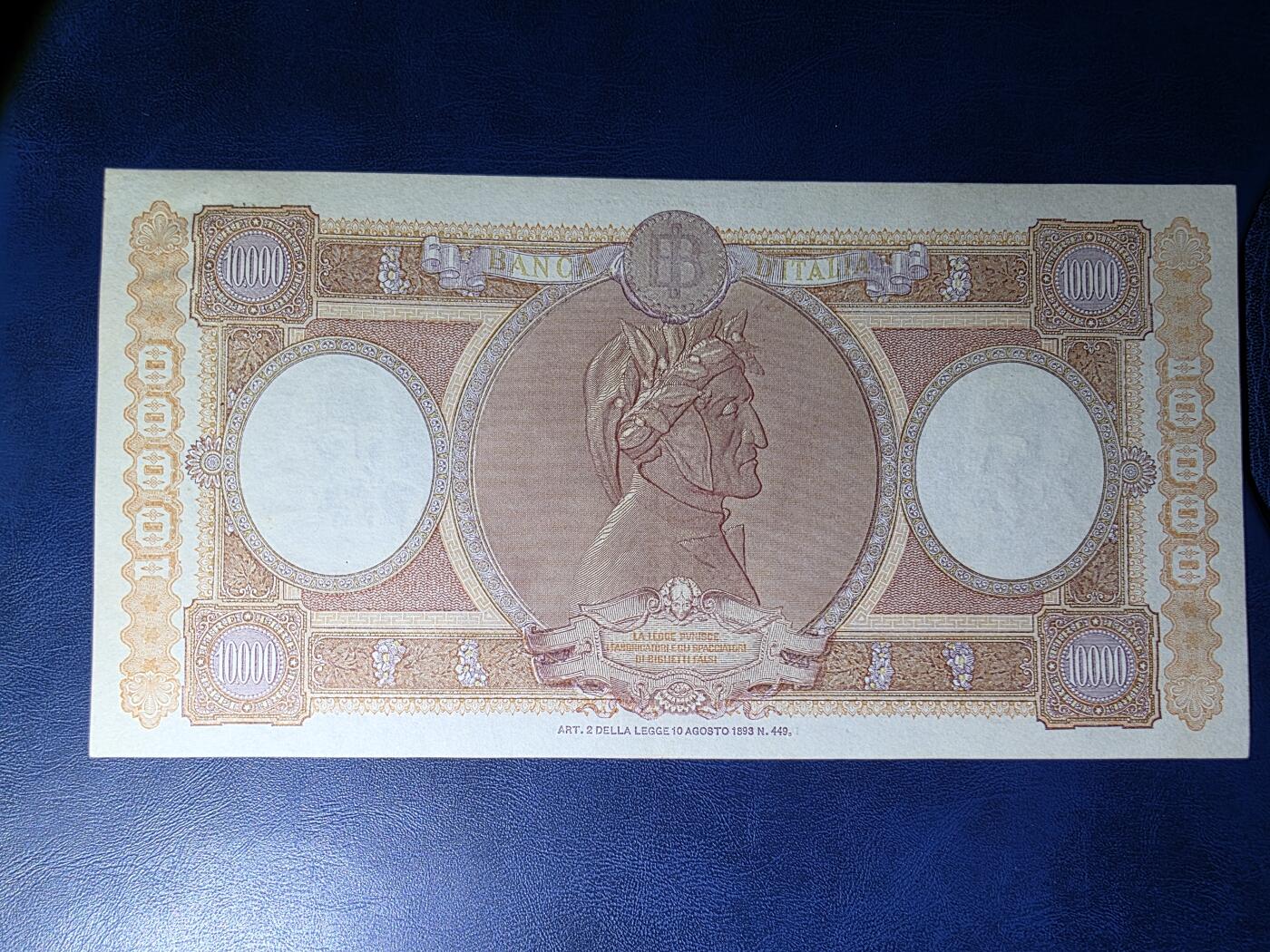 叁拾收藏第34期 意大利1959年10000里拉  AU
