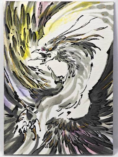 白泽拍卖卡牌手绘专场第31期（岁寒知松柏 春意已可期） - 2025 启读文化手绘卡 凤凰 沈鑫亲签