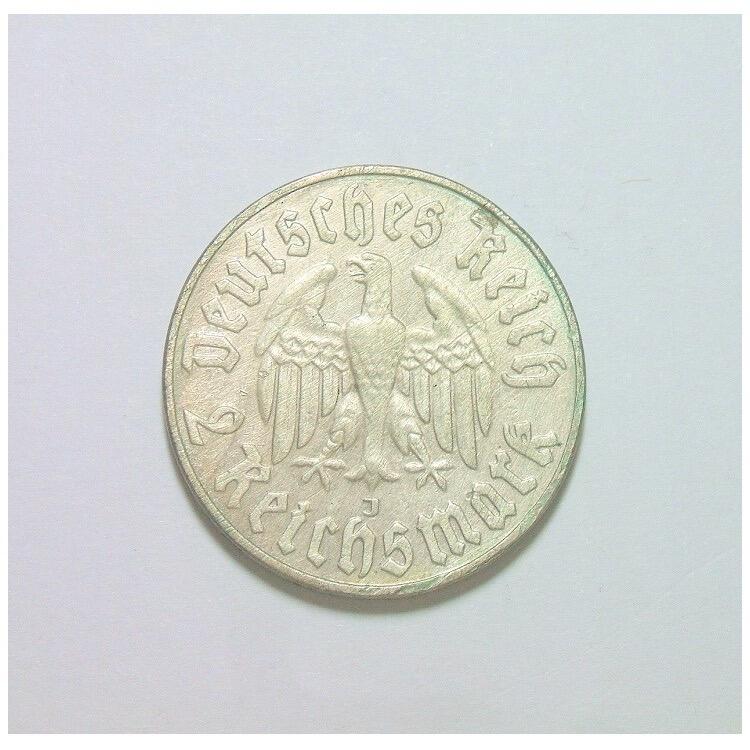 【旋风钱币】1月17日19:00准时开拍 精美欧洲币章、银币银章、第三帝国钱币等 全场包邮！ 【银】德国第三帝国1933年J版 马丁路德2马克纪念银币 发行量8万 极美品