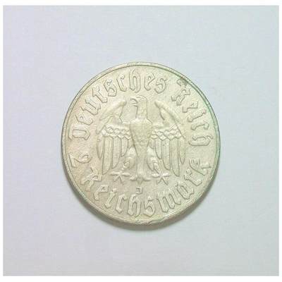 【银】德国第三帝国1933年J版 马丁路德2马克纪念银币 发行量8万 极美品 【银】德国第三帝国1933年J版 马丁路德2马克纪念银币 发行量8万 极美品