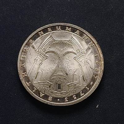 【全场包邮】纯粹捡漏拍494场 - 德国联邦德国1978年5马克建筑师巴尔塔萨·诺伊曼逝世225周年纪念银币-带证书【29毫米11.2克，纯银价约140元（按20元银价折算）】