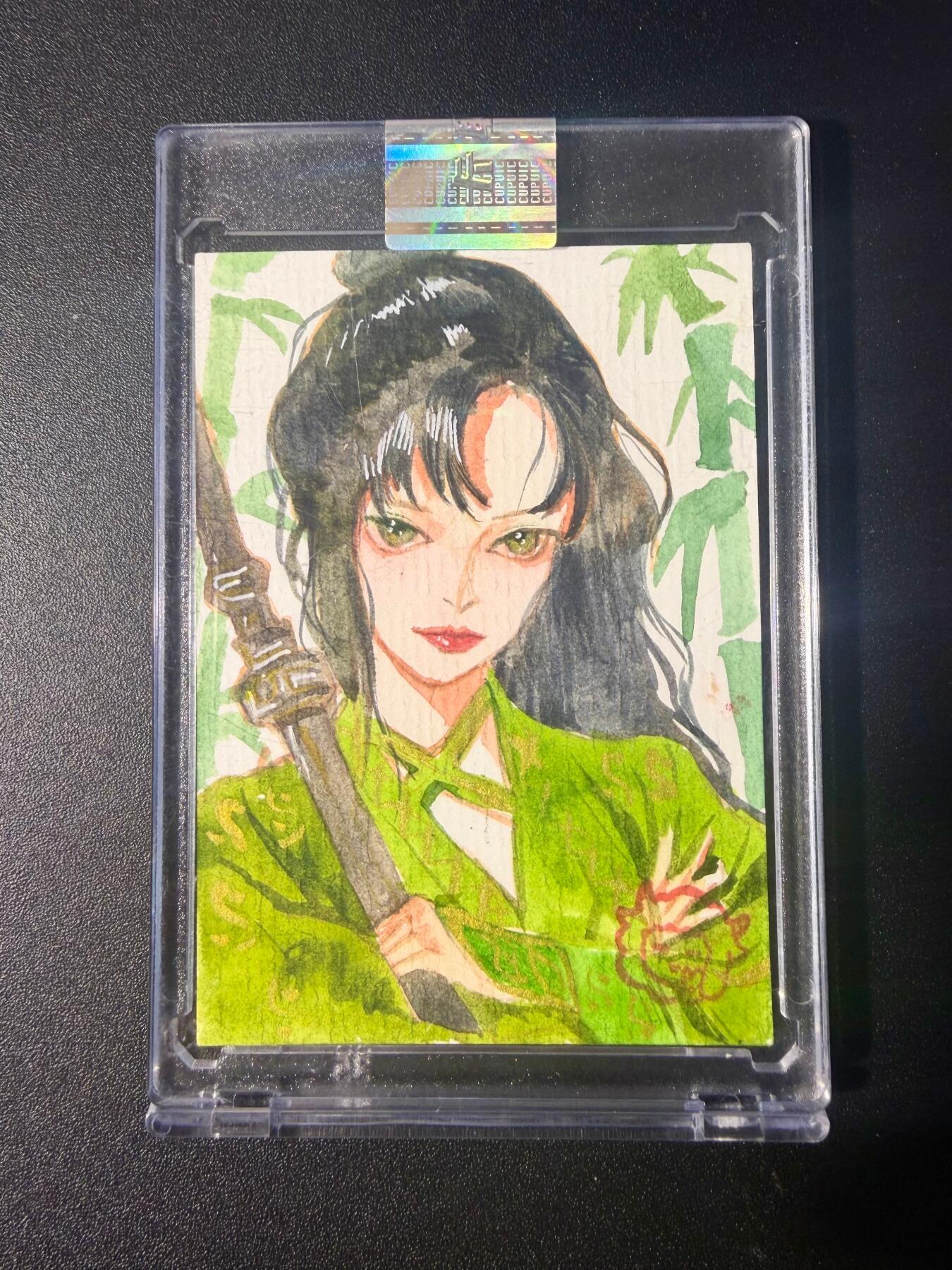 NO.21 好又多金牌大场，新店点关注不迷路！每周一站式配齐，方便凑单！（周6晚8点截拍，卖家送拍0抽成！） 【1/1手绘卡】卡联社 画师yang 小青【脱却鳞衣姿窈窕，携来剑胆气嶙峋】