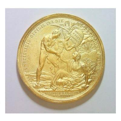 【银】法国纪念1799年拿破仑雾月政变 高浮雕精制镀金大银章 52MM 38克 【银】法国纪念1799年拿破仑雾月政变 高浮雕精制镀金大银章 52MM 38克