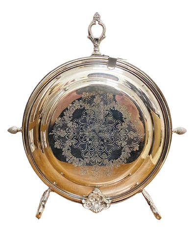 上海拍卖行2025年秋季古董珍玩拍卖会 - 19世纪英国维多利亚时期银质折叠式多层下午茶点心碟(H:28cm)