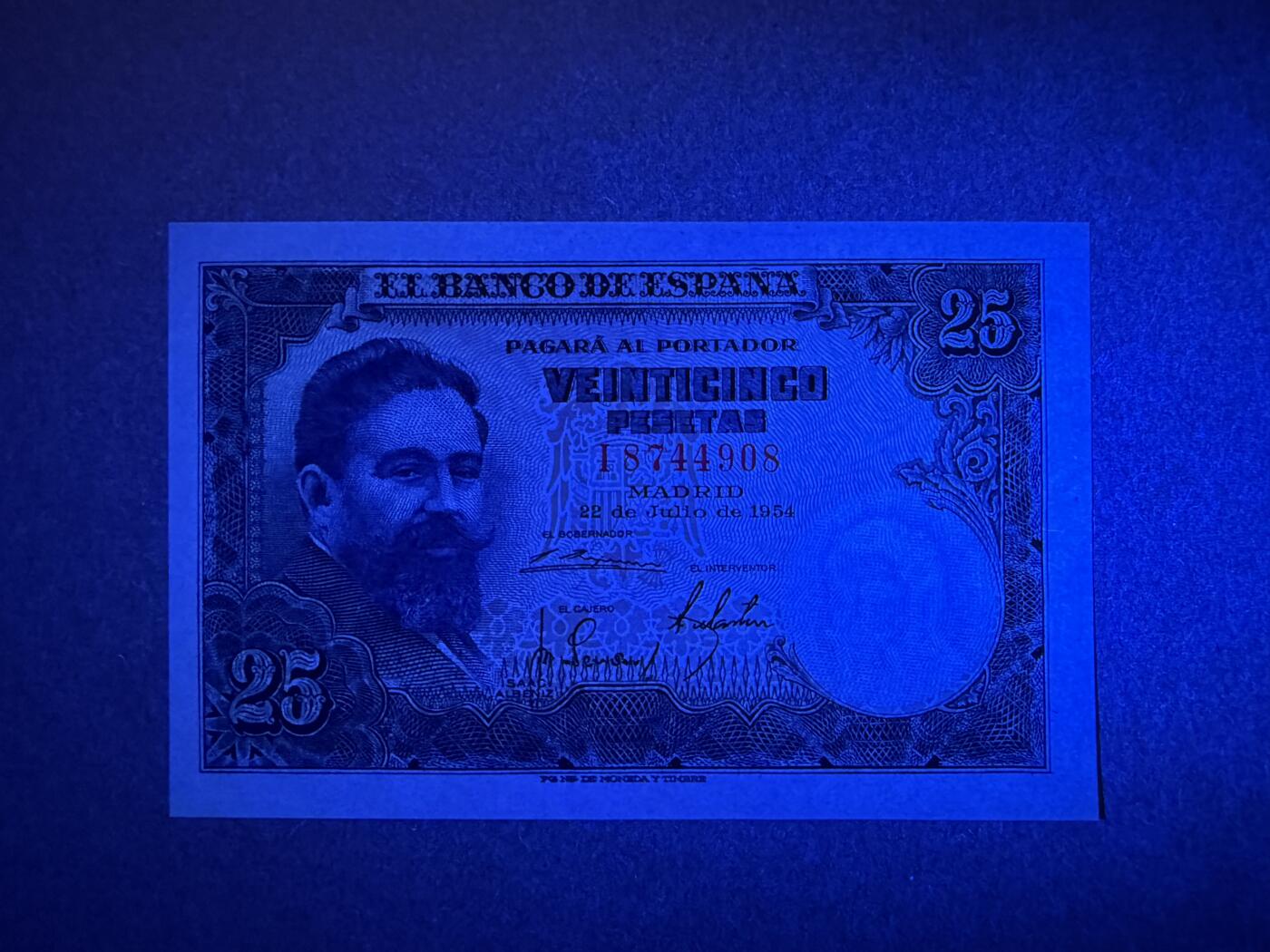 《艾美收藏》第229期-1.18周日外币荟萃 西班牙25比塞塔 UNC 1954年 西班牙作曲家阿尔贝尼斯