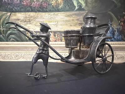 海外回流精品专场（鸽子请绕行） - 欧洲回流清代银车摆件（长：20.5cm，重：264.5克）