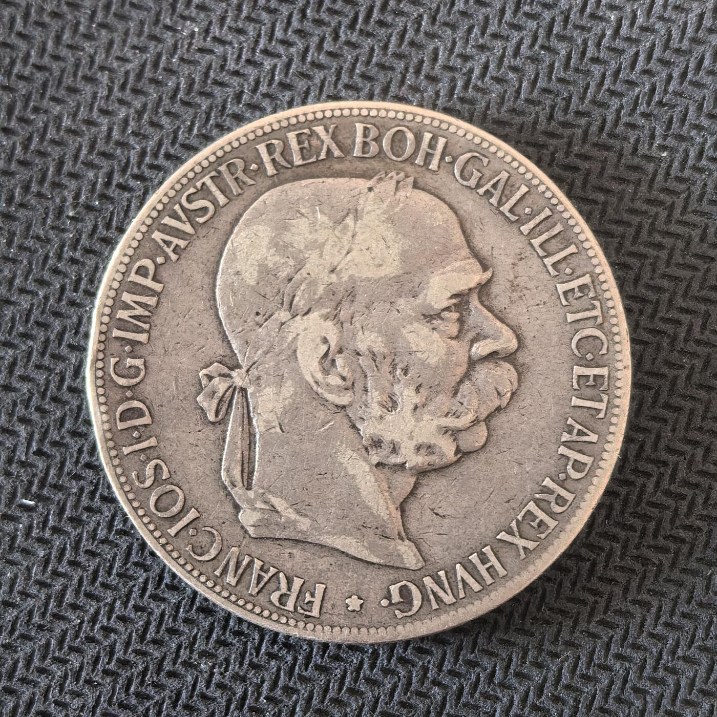 道一币馆币章第一百六十三场 奥匈帝国1900年弗朗茨·约瑟夫一世5克朗银币  24g 900s