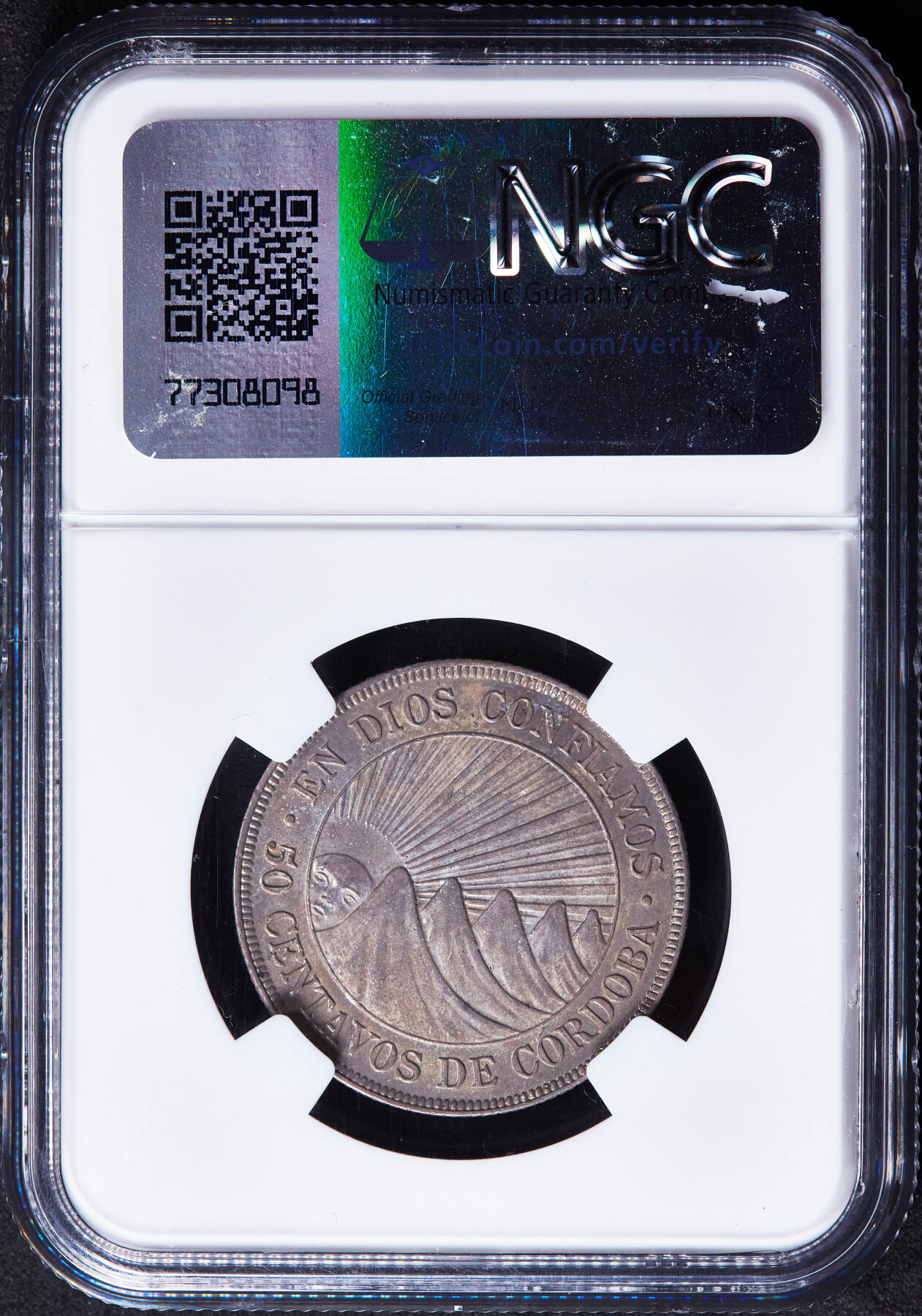 【俄甄集藏】“万象更新、马呈祥瑞”迎新春俄甄精品场-2026年(047)01-21 星期三 晚 19:30 全场包邮 尼加拉瓜1912年民族英雄吉尔·冈萨雷斯·德·阿维拉头像H版50分银币，NGC MS63，喜敦造币厂独年版，黄油酱彩老包浆，太阳脸与马德雷山脉设计经典，状态难得