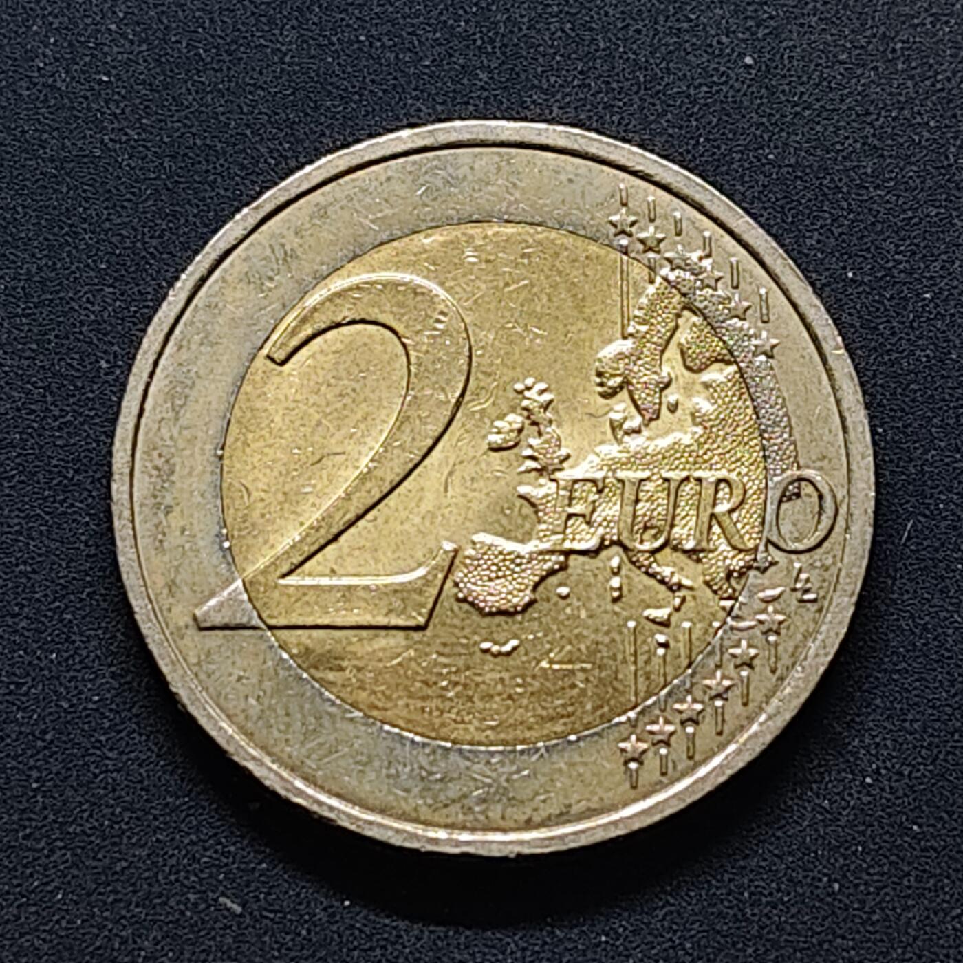 【全场包邮】纯粹捡漏拍494场 法国2012年2欧元欧元十周年双色纪念币