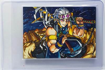 白泽拍卖卡牌手绘专场第31期（岁寒知松柏 春意已可期） - 2025 笙笙文创手绘卡 鬼灭 音柱·宇髓天元  Rubick亲签 软卡夹封装