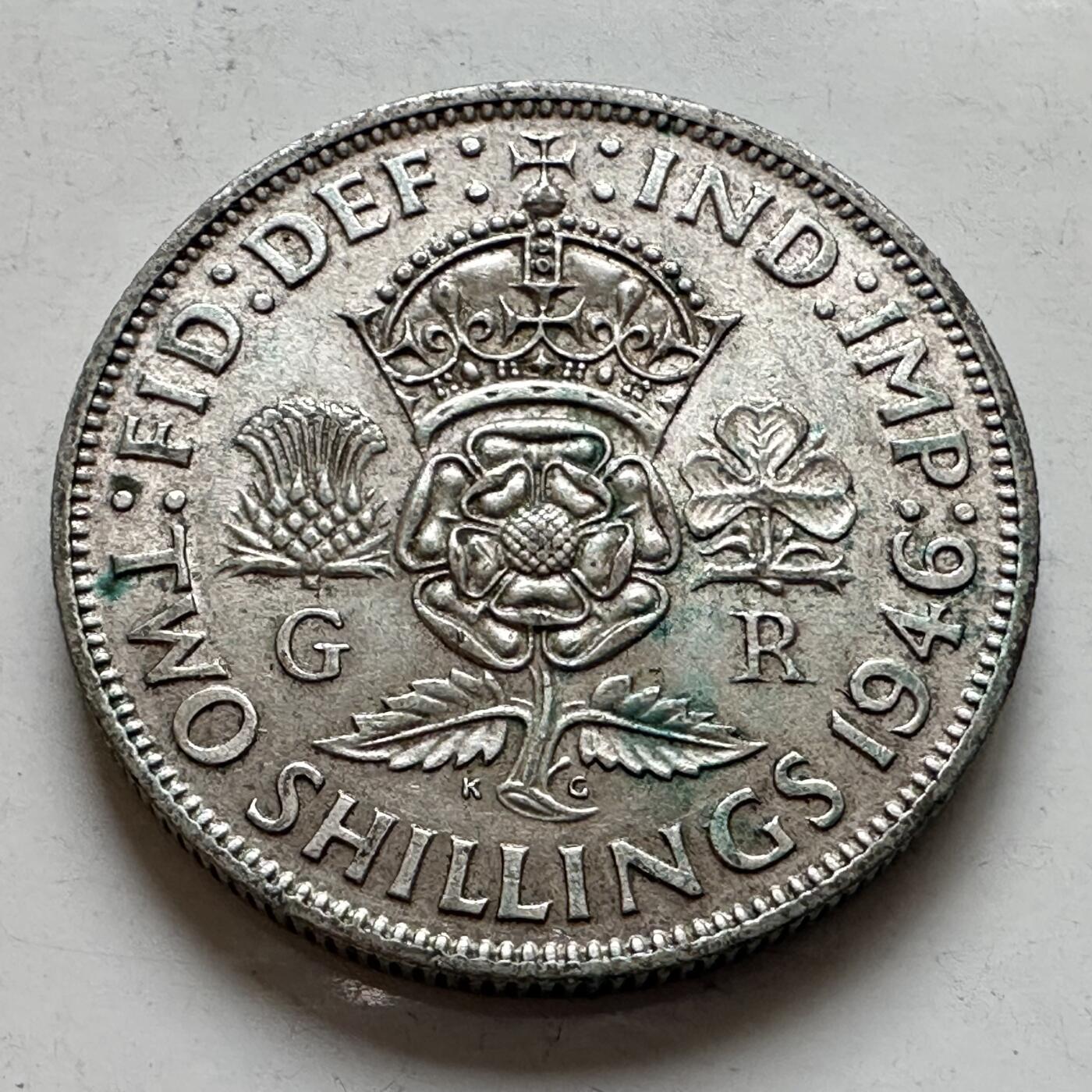 🌹外币初藏🌹🐯2026年第8场  每周二四六晚8️⃣点 接代拍 英国1946年2先令银币 11.3克50%银