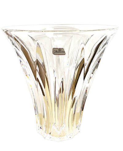 上海拍卖行2025年秋季古董珍玩拍卖会 - 法国Baccarat Art Deco风格经典款车料水晶大花瓶(H:26.5cm,口径:23cm)