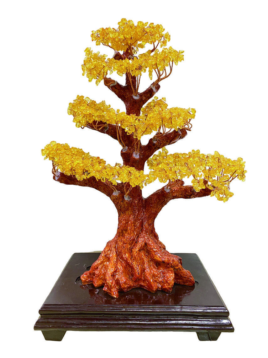 上海拍卖行2025年秋季古董珍玩拍卖会 天然黄水晶纳福招财树(H:66cm)