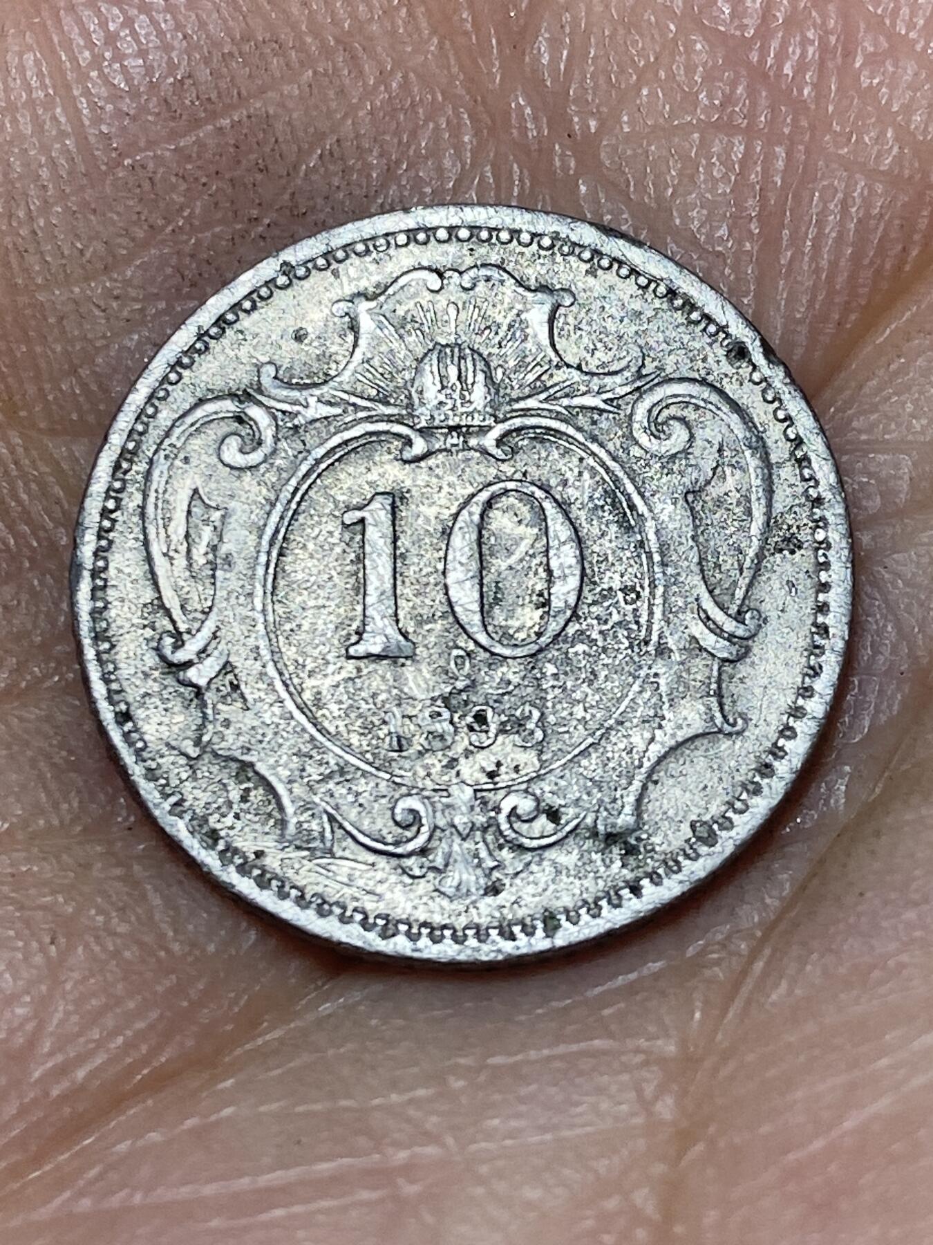 2026年第八场(总第一百七十七场）外国好品散币场(免佣金) 奥地利帝国1893年10赫勒(奥匈帝国弗朗茨·约瑟夫一世时期)