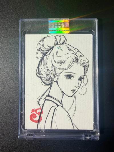 NO.21 好又多金牌大场，新店点关注不迷路！每周一站式配齐，方便凑单！（周6晚8点截拍，卖家送拍0抽成！） - 【1/1手绘卡】卡联社 明眸少女【黛色轻描柳叶弯，眸光流转胜星繁】