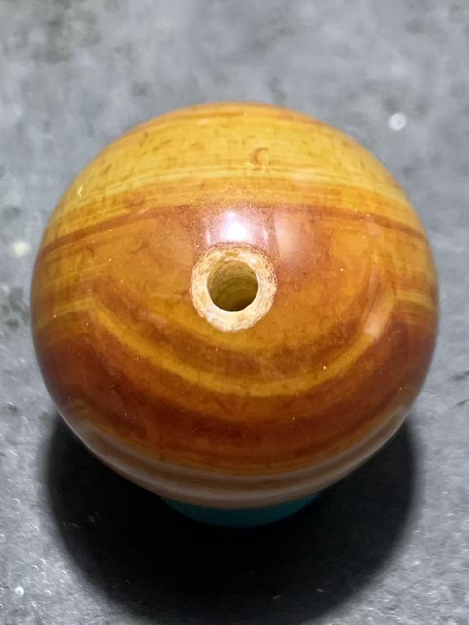 精美双天眼高玉化缠丝玛瑙2.0圆珠一颗，