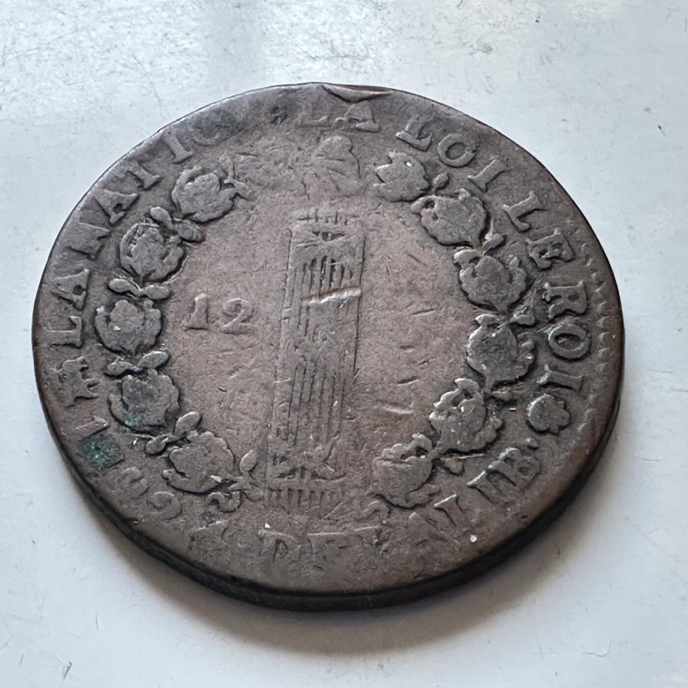 🌹外币初藏🌹🐯2026年第8场  每周二四六晚8️⃣点 接代拍 法国1792年路易十六 一索尔铜币 末年版