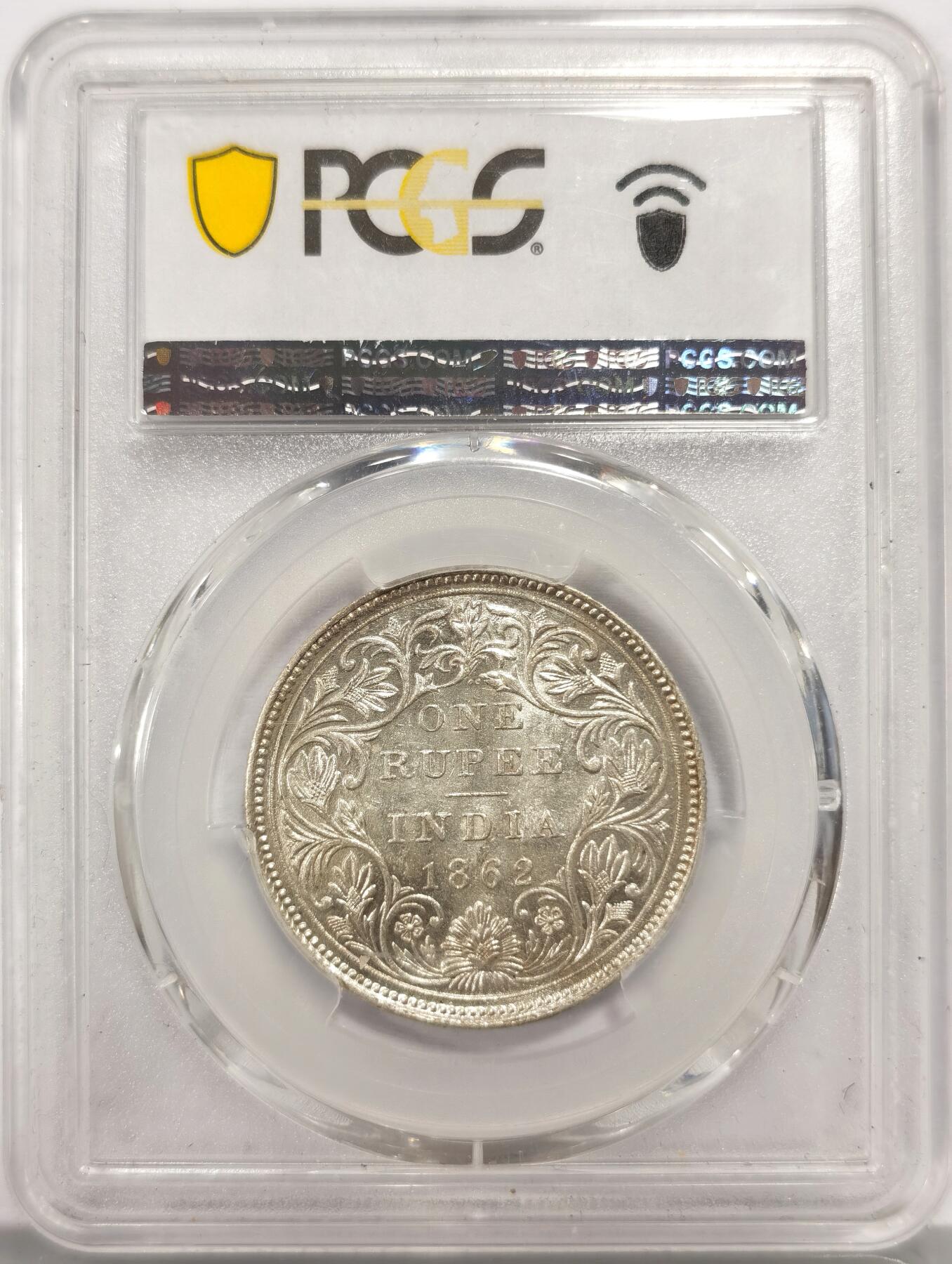 博洋堂世界钱币拍卖第157期（全场包邮） PCGS MS61 英属印度1862年维多利亚1卢比银币