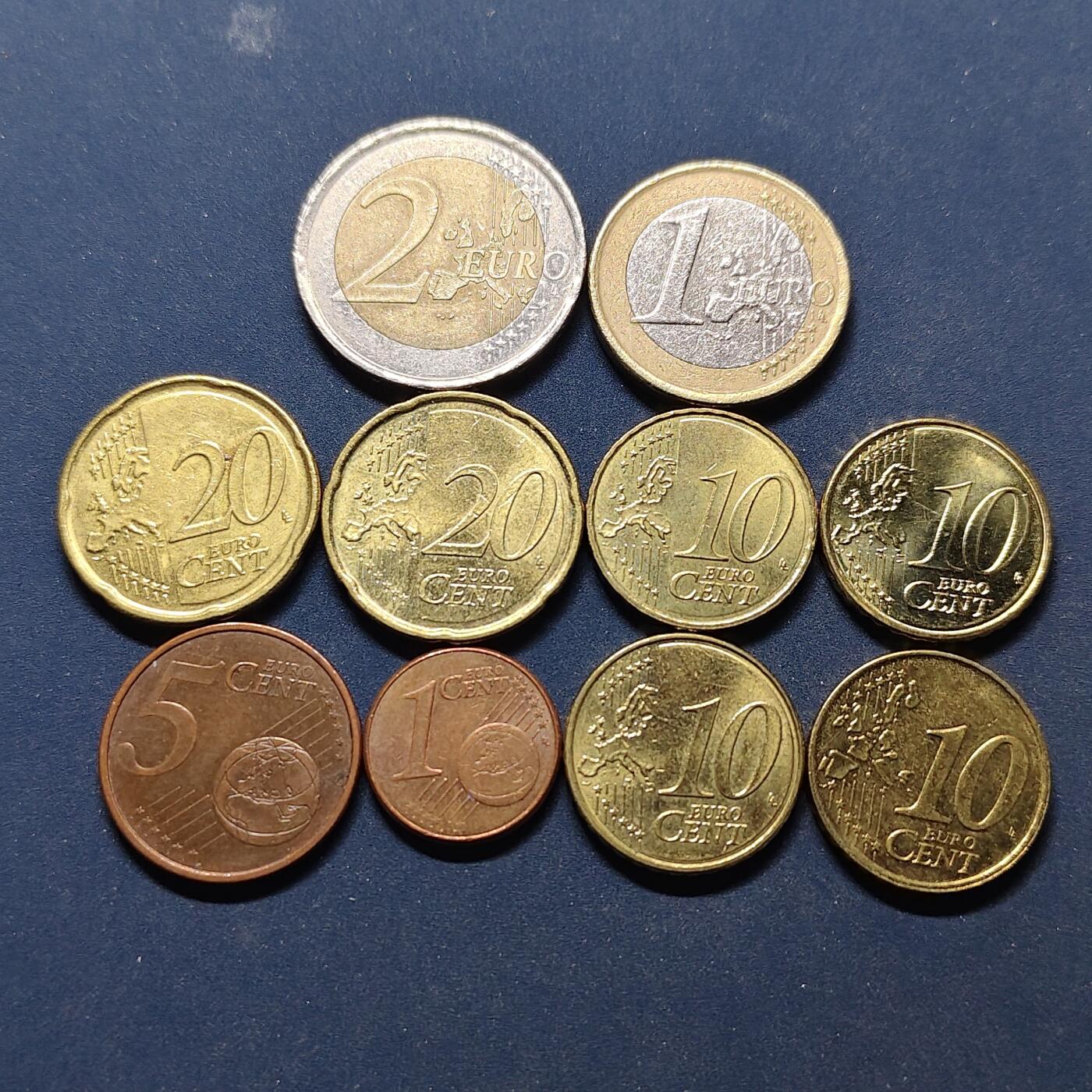 【全场包邮】纯粹捡漏拍494场 欧洲各国各年份欧元硬币10枚一组