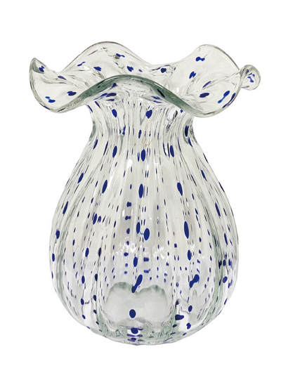 上海拍卖行2025年秋季古董珍玩拍卖会 - 意大利MURANO"Blue Rain"艺术花瓶(H:17cm)