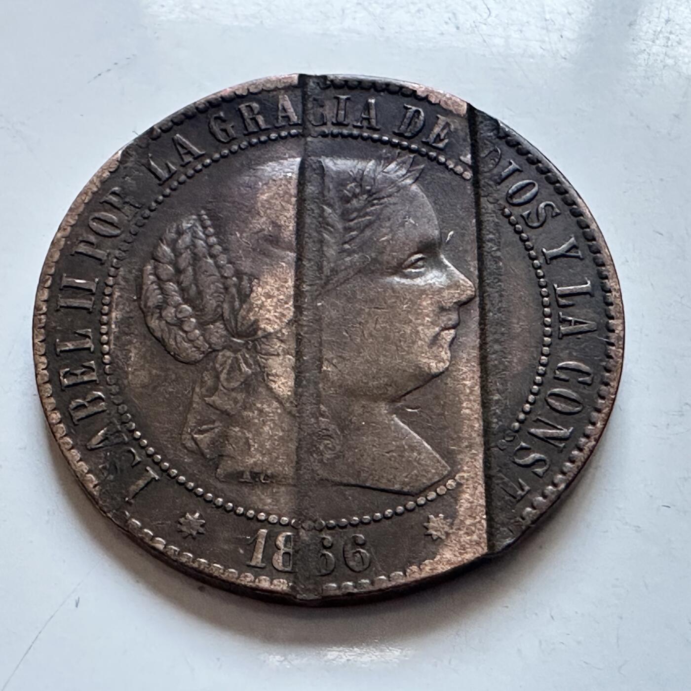 🌹外币初藏🌹🐯2026年第8场  每周二四六晚8️⃣点 接代拍 加工过的1866年西班牙伊莎贝拉2.5分