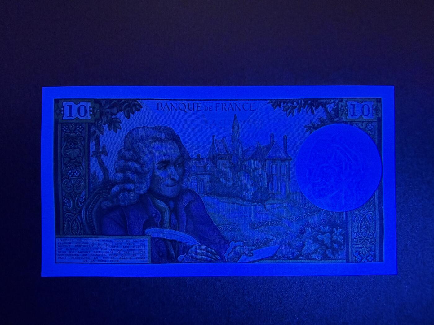 《艾美收藏》第229期-1.18周日外币荟萃 法国10法郎 UNC 1972年 法国作家伏尔泰 无47